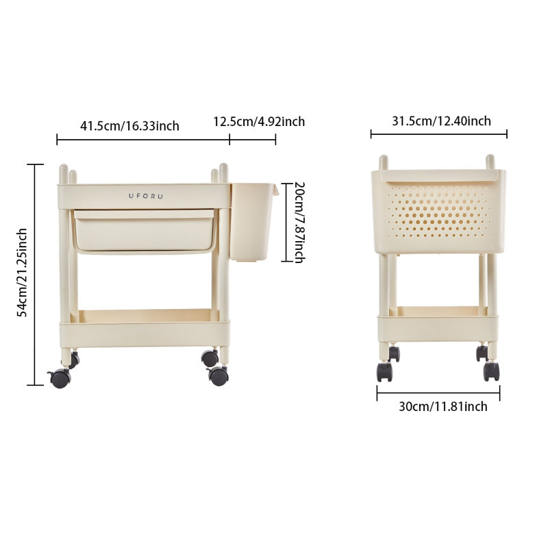 54cm H x 41.5cm W Utility Cart with Wheels
