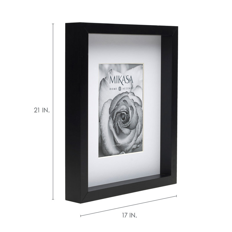 Bold Gallery W/Mat MDF Multi-Size Photo Frame, Black, 8" x 10", 16" x 20"