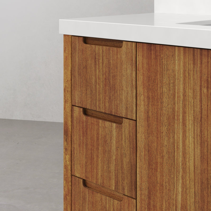Sequoia 48 In. Single Sink Whitebrook Quartz Countertop Bath Vanity in Mango Wood With ORB Faucet, Mango Wood