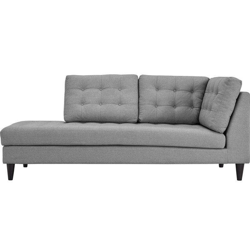 Méridienne Modway Carson Carrington Humlebaek, Velours gris pâle