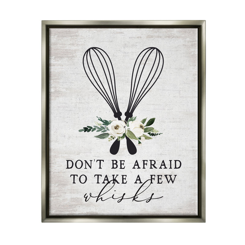 Francesine «Take A Few Whisks» par Lettrage et doublure, H 21 po x l 17 po x P 1,7 po, Cadre flottant gris lustré