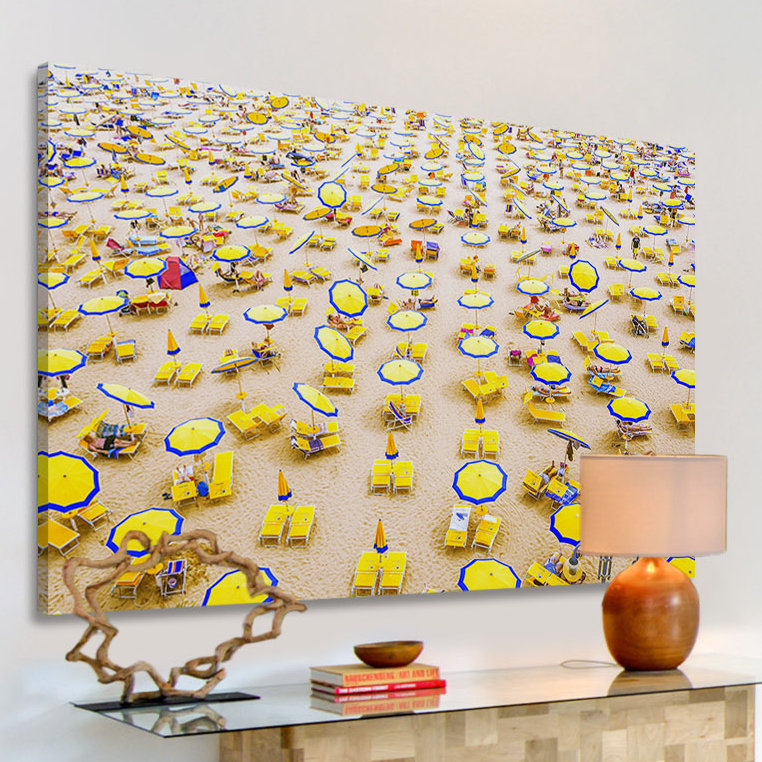 " Yellow Umbrellas " by Marmont Hill, 30" H x 45" W x 1.5" D