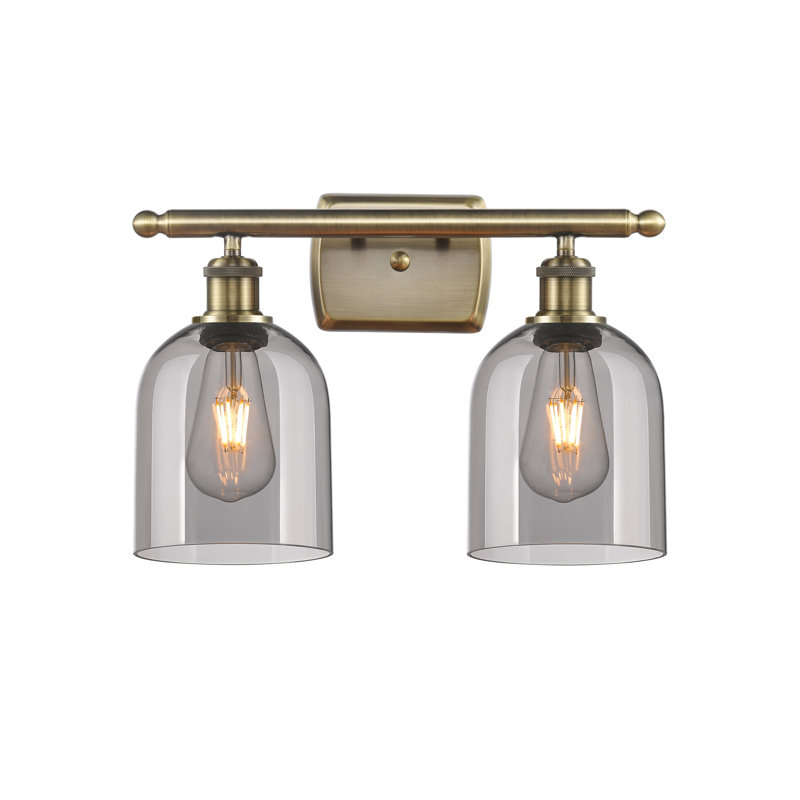 Allysson 2 - Light Dimmable Vanity Light, Light Smoke, Antique Brass