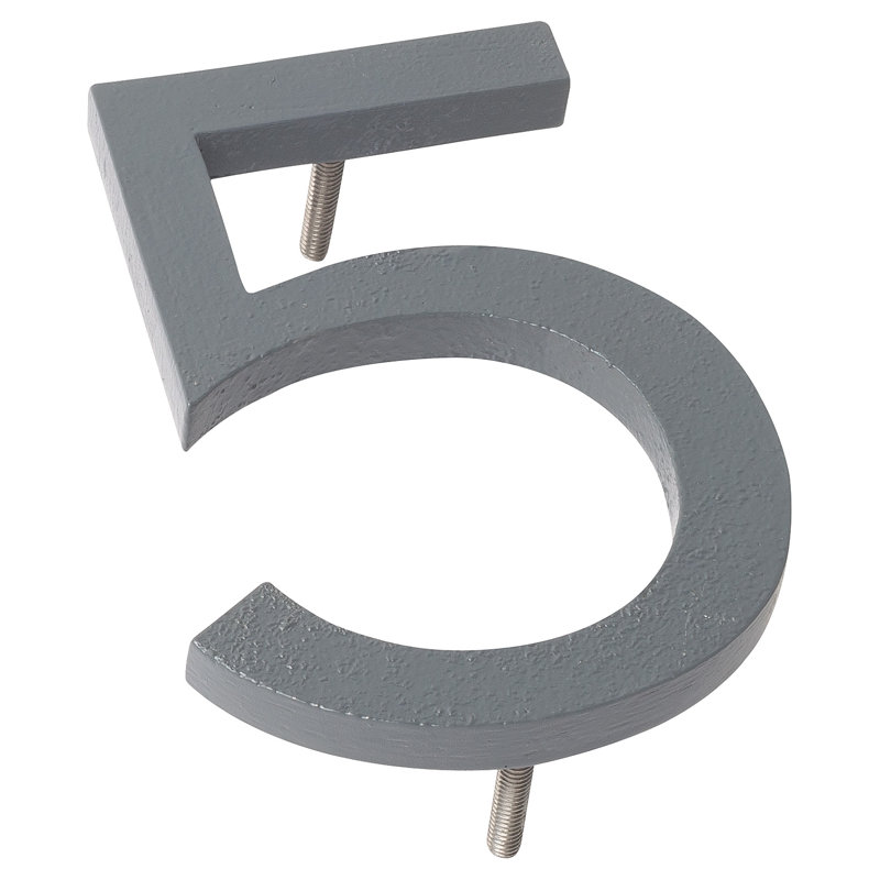 10 po numéro de maison à fixation flottante à plat, Gris