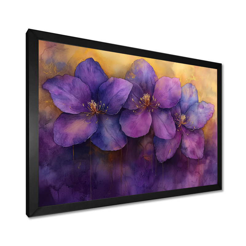 Hofmeister - Floral Canvas Wall Decor, H 34 po x l 44 po, Reproduction encadrée d'une seule photo sans pass, Noir