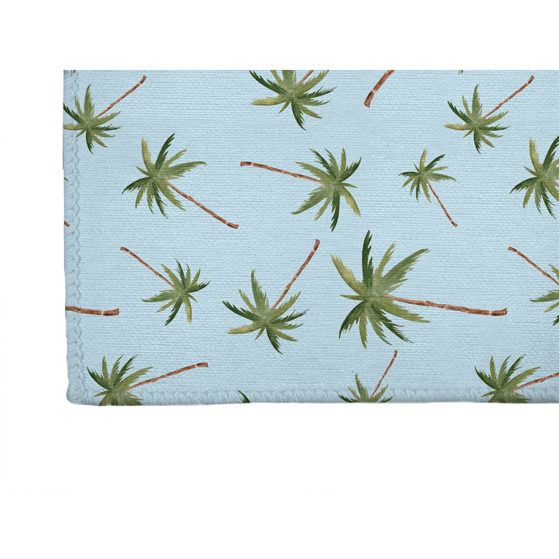 Tapis de bureau léger Summer Palms, L 24 po x P 36 po, Bleu nuage