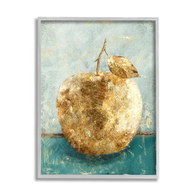 " Golden Apple Green Textured Food " by Main Line Studio Painting Print