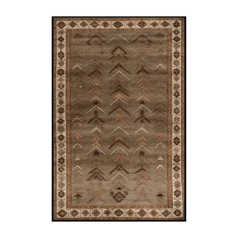 Tapis brun turc lavable à la machine, Rectangle 7 pi x 9 pi