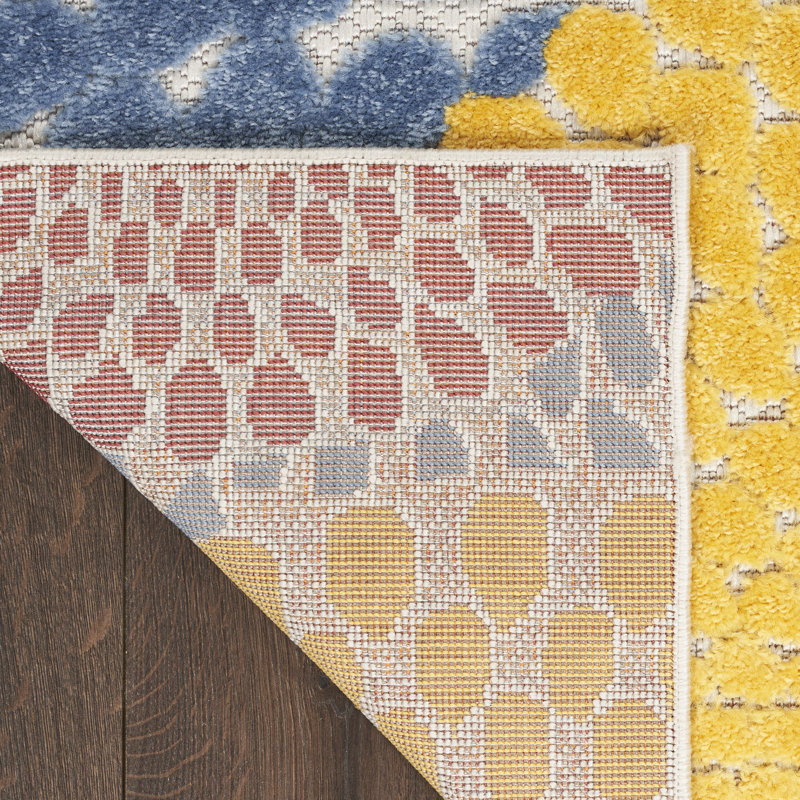 Alastaire Geometric Multicolor Indoor/Outdoor Area Rug, Rectangle 3'6" x 5'6"