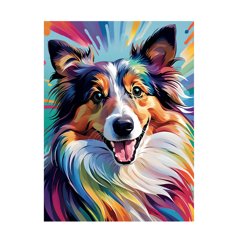 Art sur toile Tina Lavoie Glamour Girl Sheltie, H 18 po x l 24 po