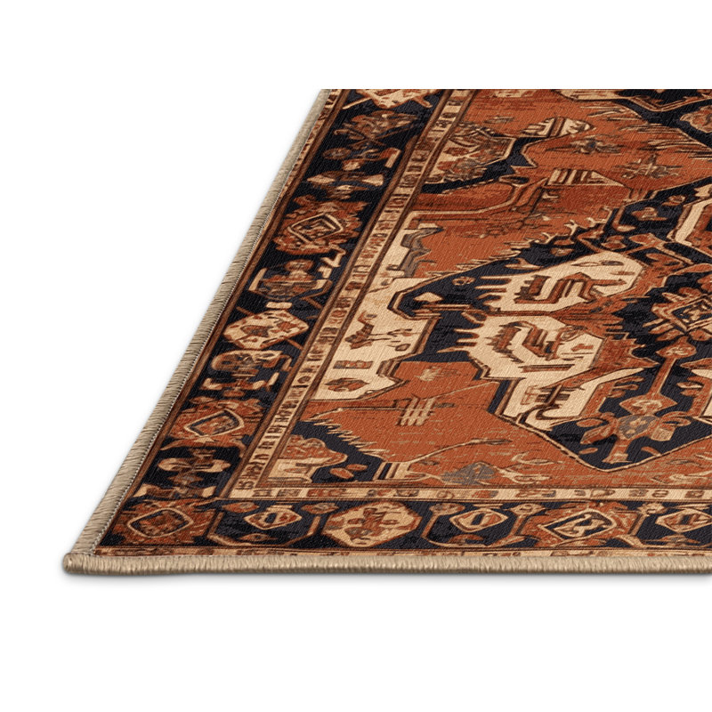 Tapis brun turc lavable à la machine, Rectangle 4pi x 6 pi