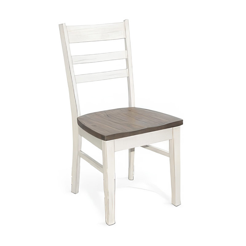 Ensemble de 2 chaises de salle à manger Dean, échelle en bois, acajou blanc