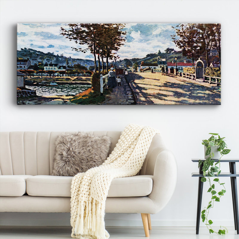 «La seine à Bougival sur toile» par Monet, H 12 po x l 30 po x P 1,5 po
