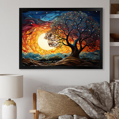 Chêne coloré au clair de lune, impression sur toile