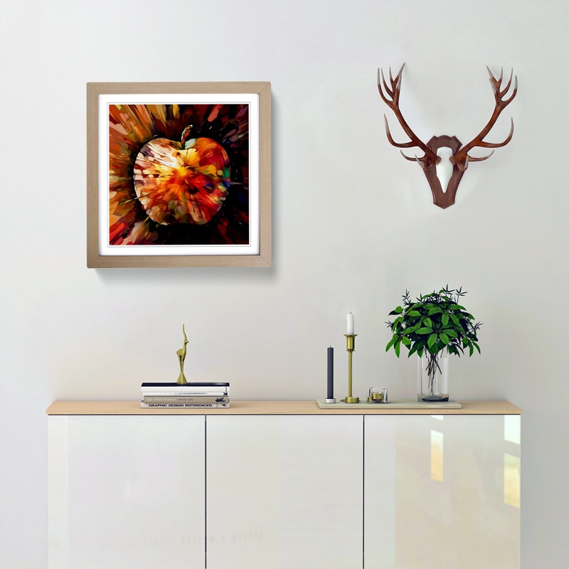 Apple Abstract - Framed Print, Oak