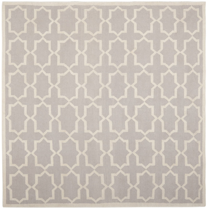 Geometric Wool Hand Woven Area Rug, Square 244cm