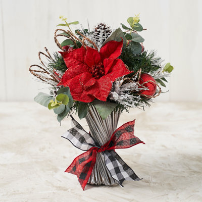 Centre de table poinsettia debout