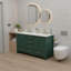 Meuble-lavabo 60 po, meuble-lavabo avec cadre en bois massif, comptoir autoportant avec 2 lavabos vert