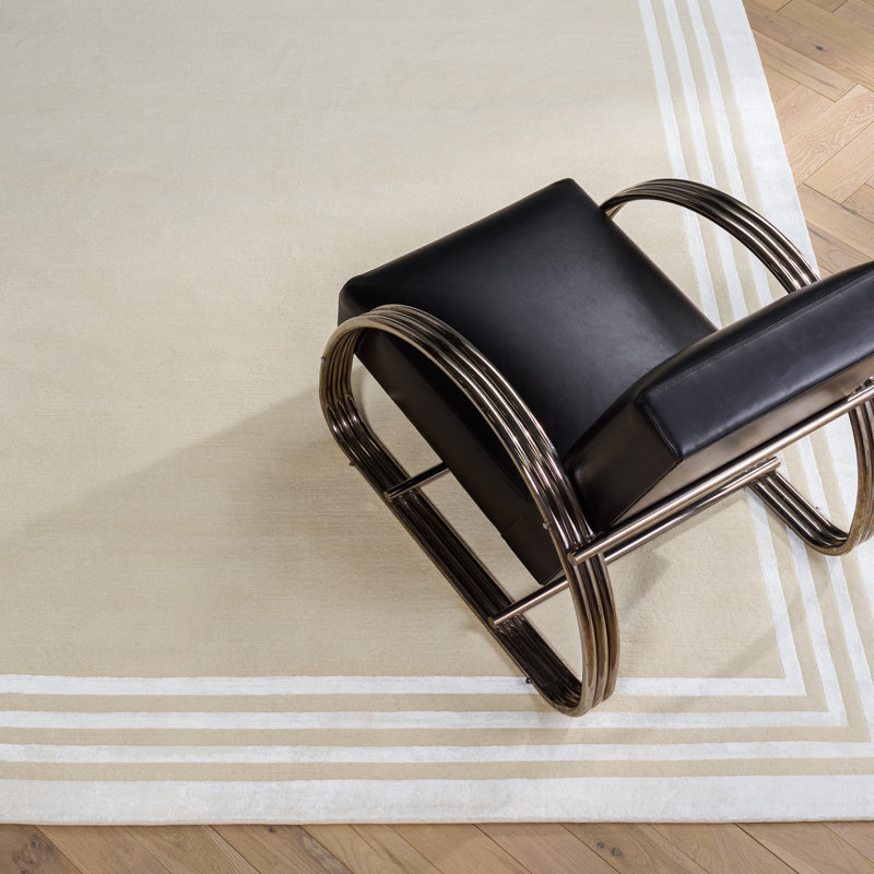 Ralph Lauren Ellington Border Wool, Viscose Geometric Rug, Rectangle 8' x 10'