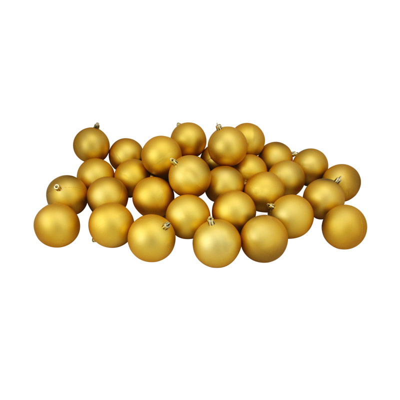 Boules de Noël incassables mates 3,25 po (80 mm), Or