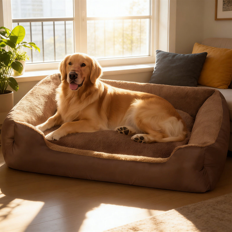 Polyester Pet Bed, 25" H x 90" W x 110" D, Brown