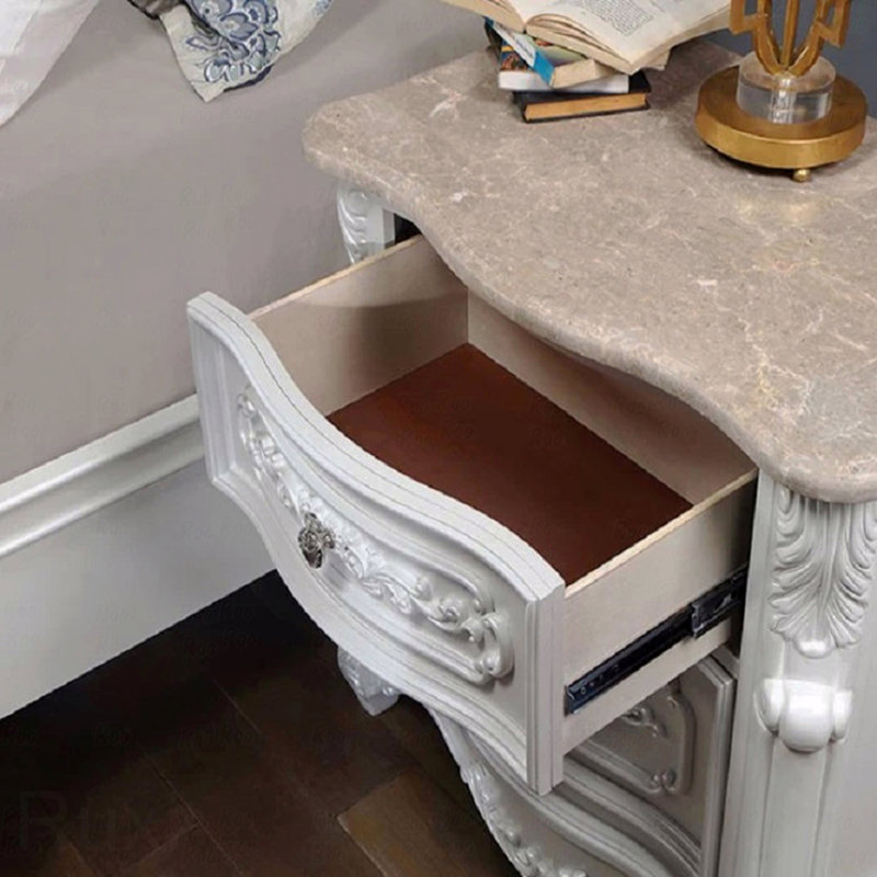 Table de chevet traditionnelle 1Pc avec table de chevet 2 tiroirs