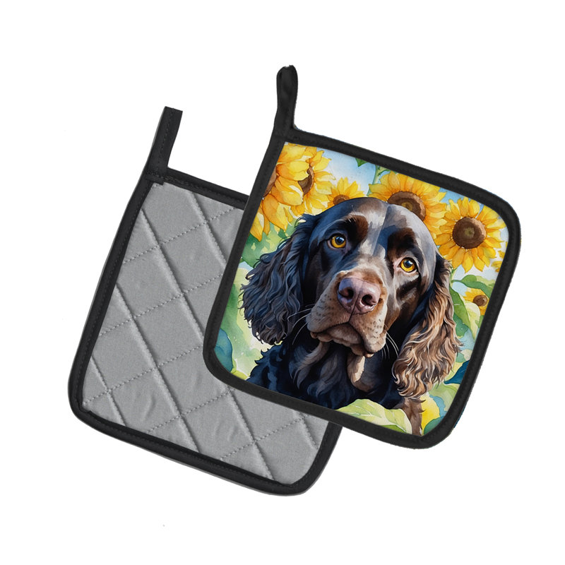 Caroline's Treasures In Sunflowers Floral Polyester Potholder Set