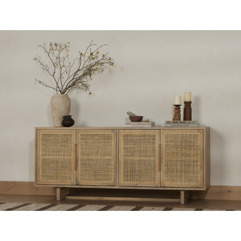 Clarita 72'' W Solid Wood Sideboard, White 