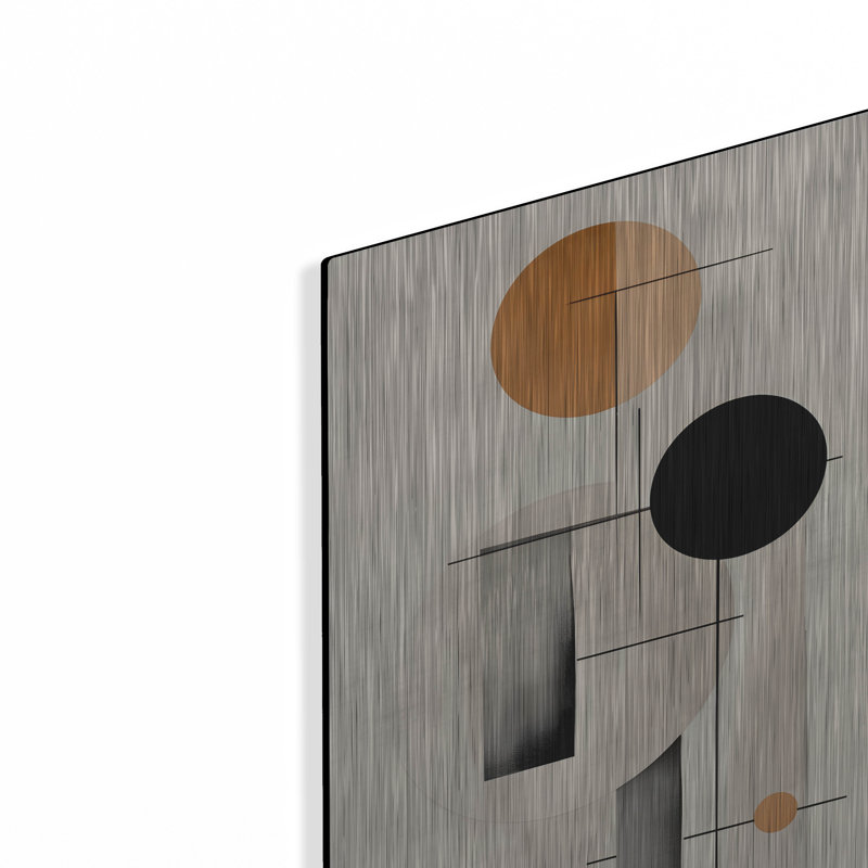 'Black and Tan Geometric 1' by Petals Prints Design, Metal Wall Art, 24"x36", 16" H x 12" W