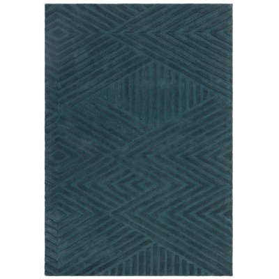 Berthamae Geometric Wool Hand Woven Area Rug