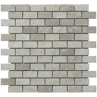 Carreau de mosaïque de mur et de plancher en grès calcaire gris 1 "x 2"