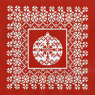 Fair Isle Snowflake IV by Chariklia Zarris - Wrapped Canvas Print