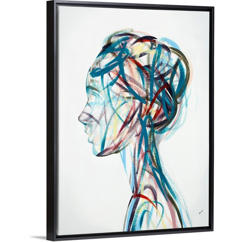 «Mirrored Music I» par Sydney Edmunds, reproduction d'art graphique sur toile, Cadre flottant noir