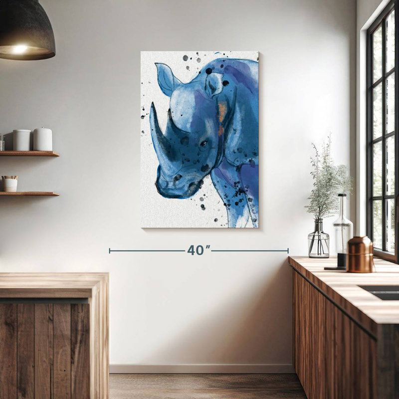 Rhinocéros bleu ronce, H 39 po x l 26 po