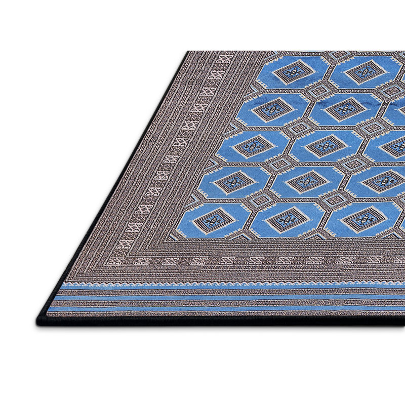 Tapis bleu / gris Caruthersville, Rectangle 5 pi x 7 pi
