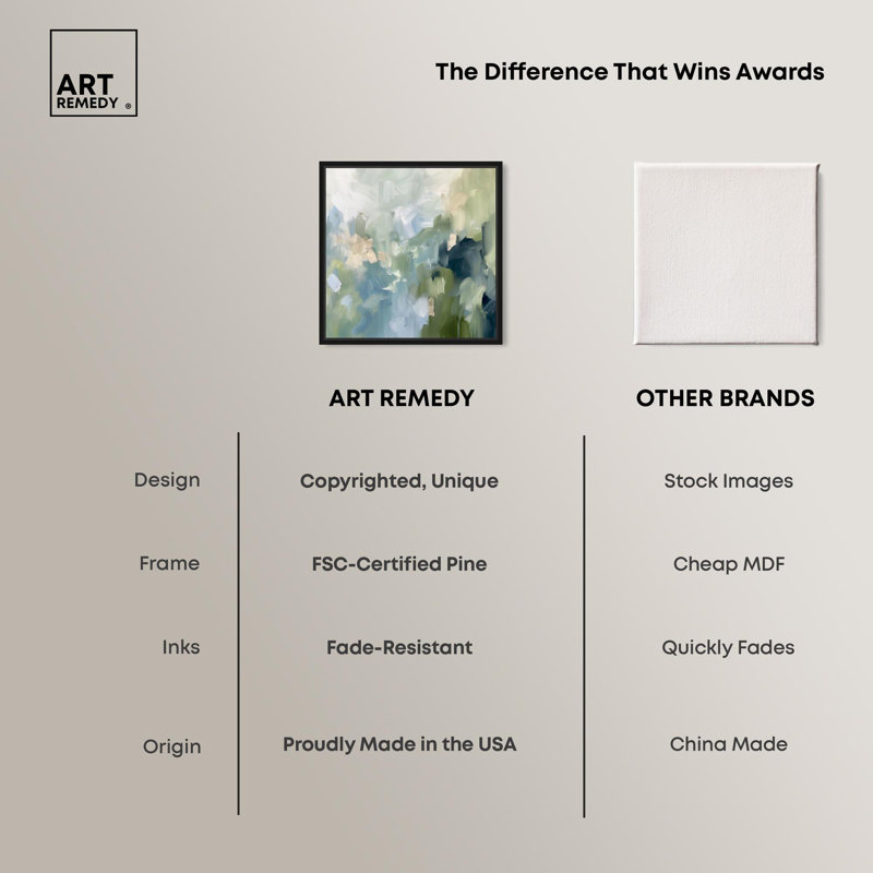 Minted Brush Canvas Minimal Abstracts by Art Remedy, 41" H x 41" W, Gold, Floater Framed Print