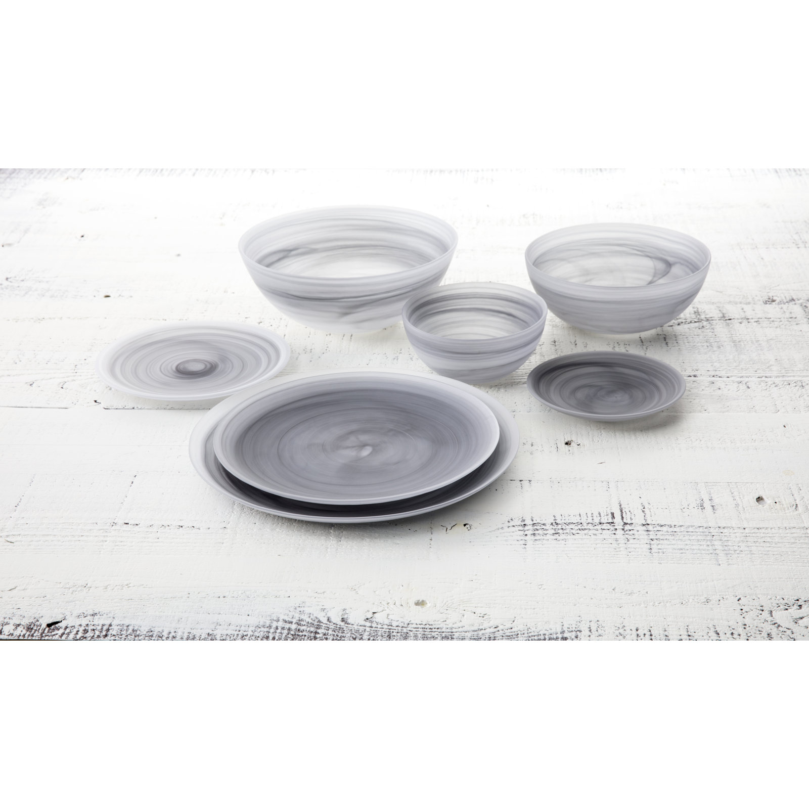 D&V La Jolla Amethyst 8.25" Salad/Dessert Plate, Set of 4, Storm Gray