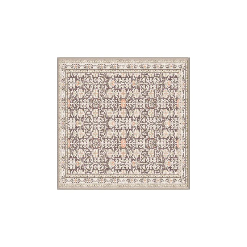 Fiquett Hand Loomed Washable Oriental Indoor Rug, Square 3'