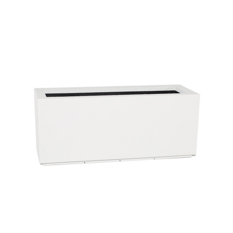 Milan Tall Polymer Box, White, 19" H x 46" W x 17" D