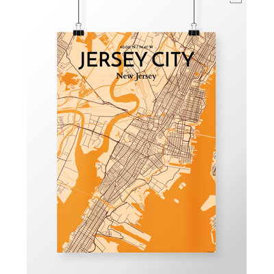 Jersey City Map - Unframed Graphic Art