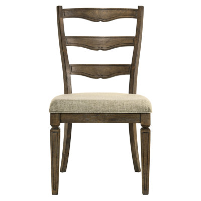 Les chaises d'appoint en chêne patiné (2 pièces) ajoutent du caractère à votre salle à manger avec (de 2) revêtement beige pour une sophistication
