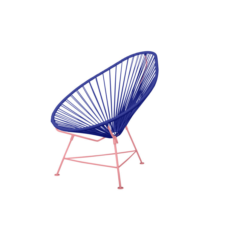 Chaise de jardin, Bleu profond / corail
