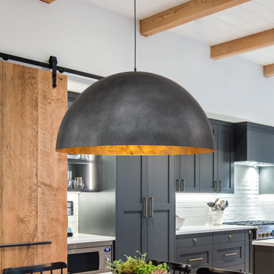 Industrial Oversized Large Metal Dome Pendant