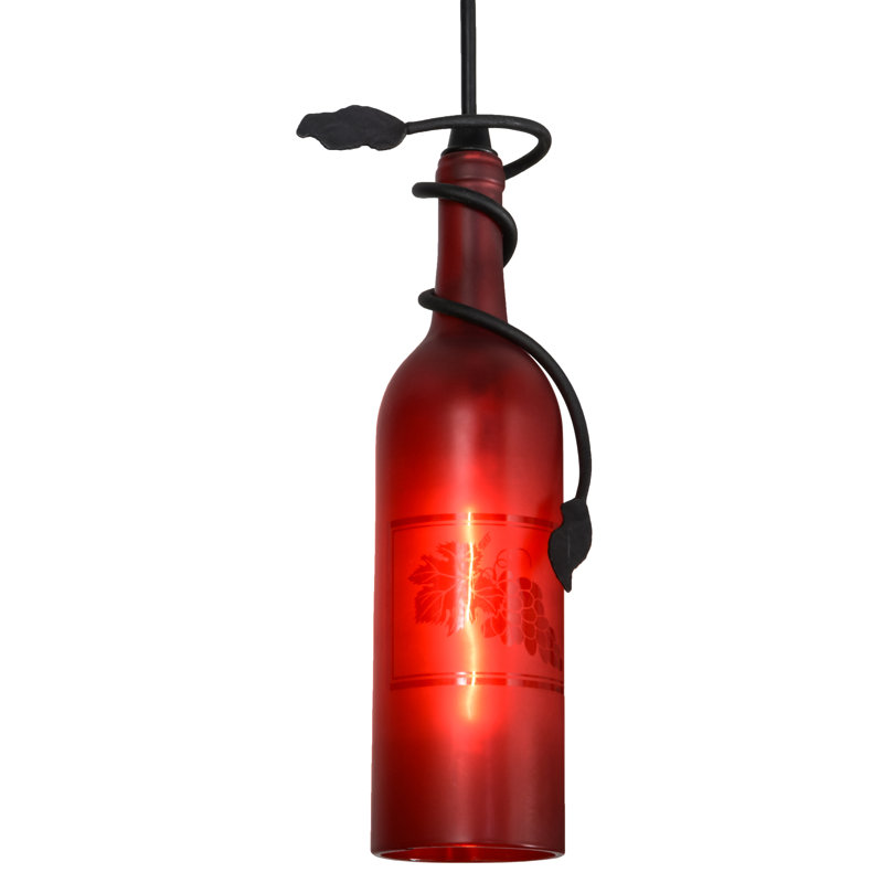 Greenbriar Oak 1 - Light Pendant, Red, 10.5" H x 3" W x 3" D