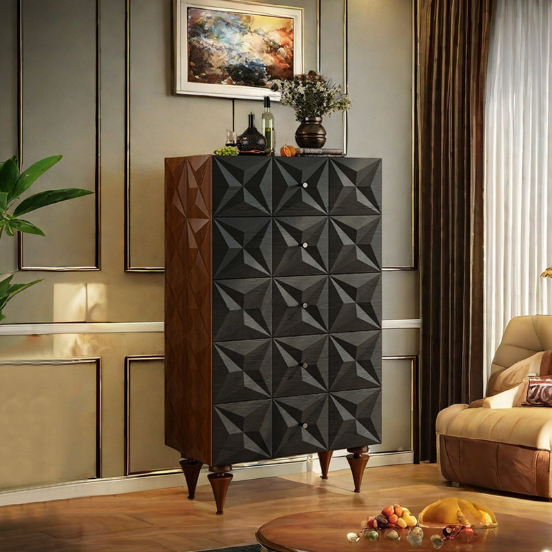 French style retro rhomboid accent chest