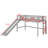 Twin Size Loft Bed With Ladder & Slide, Loftbeds With Safety Rails,Wood Twin Low Loft Bed With Storage Space-1407976291