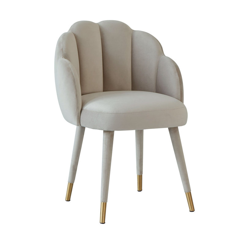 Chaise en velours Karen gris clair, Gris clair
