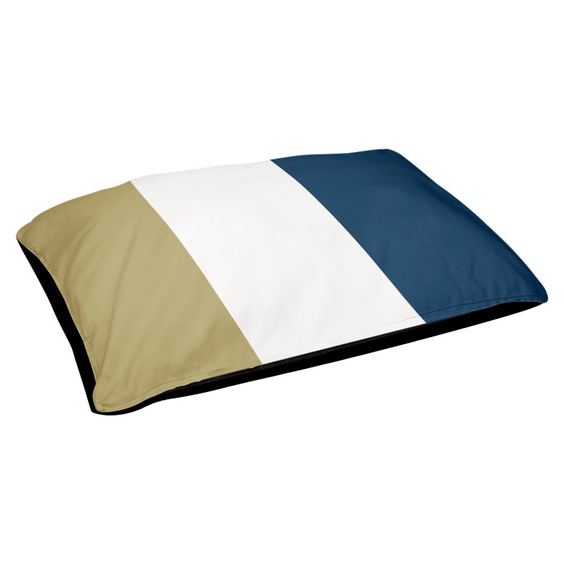 Coussin pour chien Tampa Bay, Doré / blanc / bleu, Moyen (l 28 po x P 18 po x H 6 po)