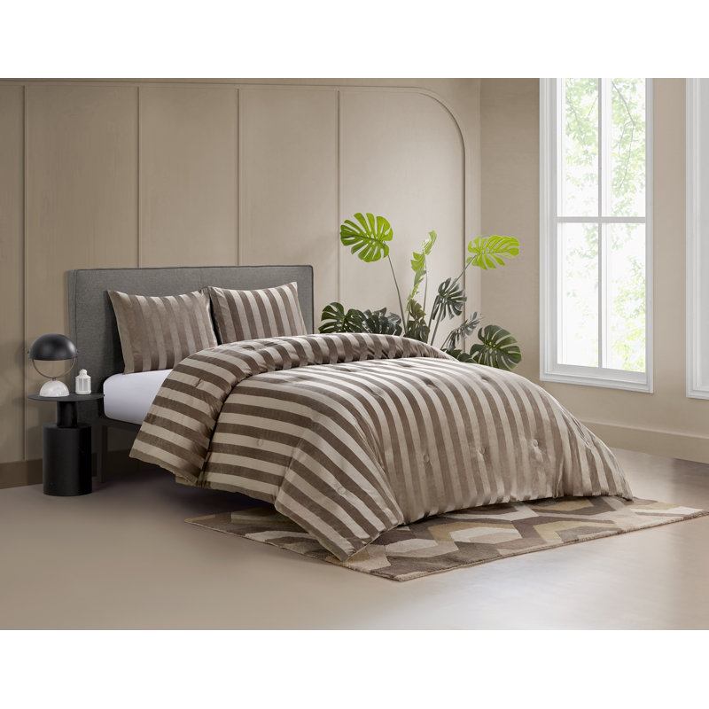Ensemble d'édredon 3 pièces Chelsea, Tanné, Édredon pour très grand lit + 2 taies décorativ