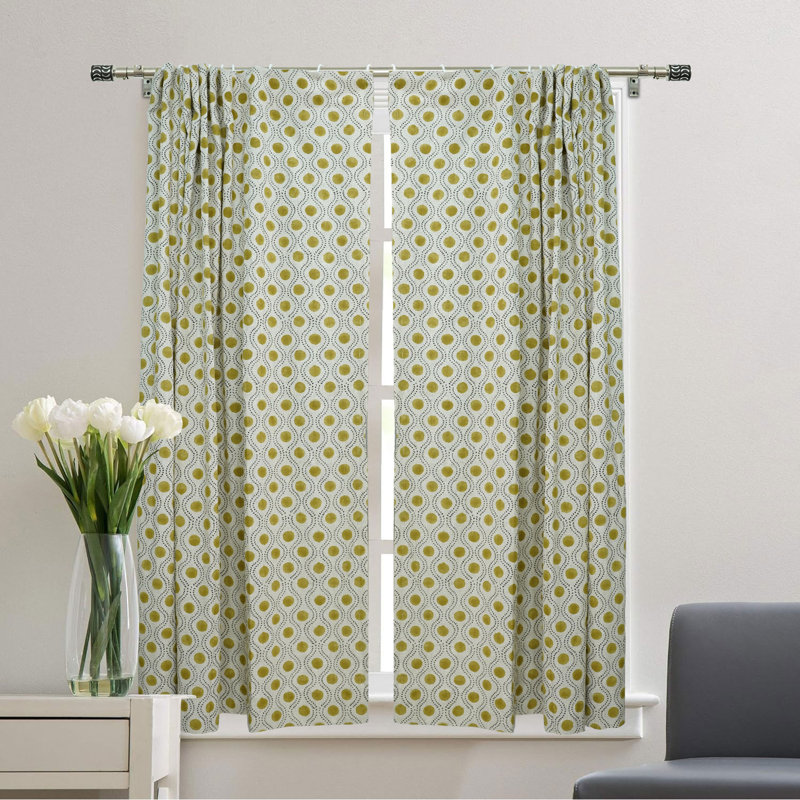 Fabdivine Handmade Block Print Linen Curtains Floral Drapes for Living Room Farmhouse Decor- Raajbhog, 54" W x 108" L